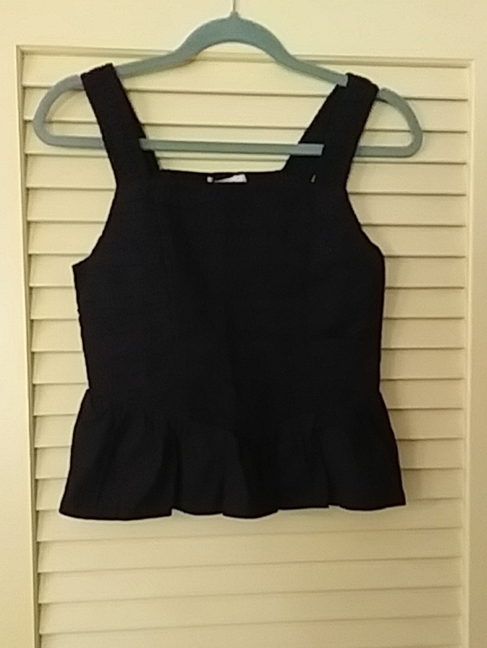 LOFT Black Peplum Square-Neck Tank